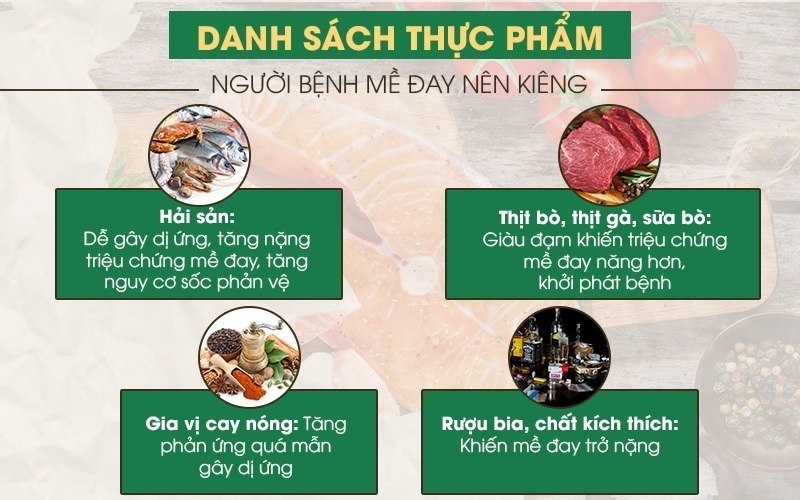 các thực phẩm người bị mề đay nên kiêng