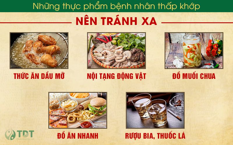 Bệnh nhân thấp khớp nên kiêng ăn gì