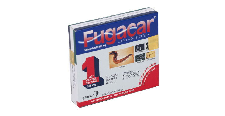 Thuốc Fugacar là thuốc tẩy giun, thích hợp dùng điều trị giun ở người lớn và trẻ em.