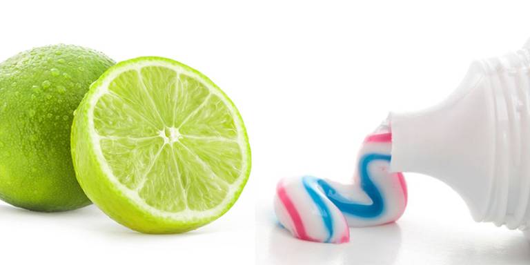Chanh và kem đánh răng đem lại hiệu quả tốt cho việc trị hôi chân