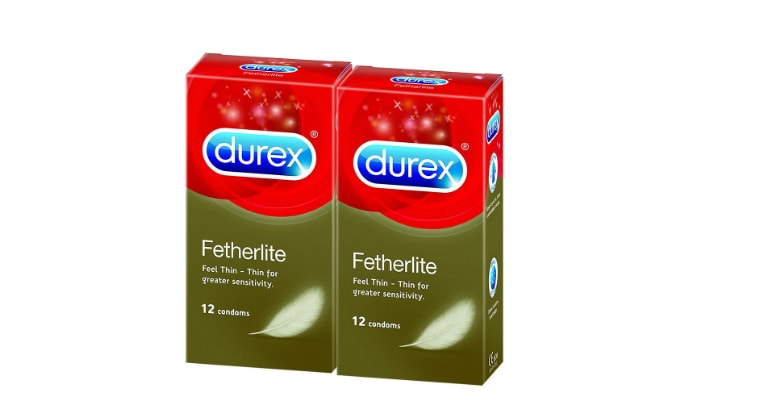 Hộp đựng bao cao su Durex Fetherlite, bao cao su siêu mỏng.