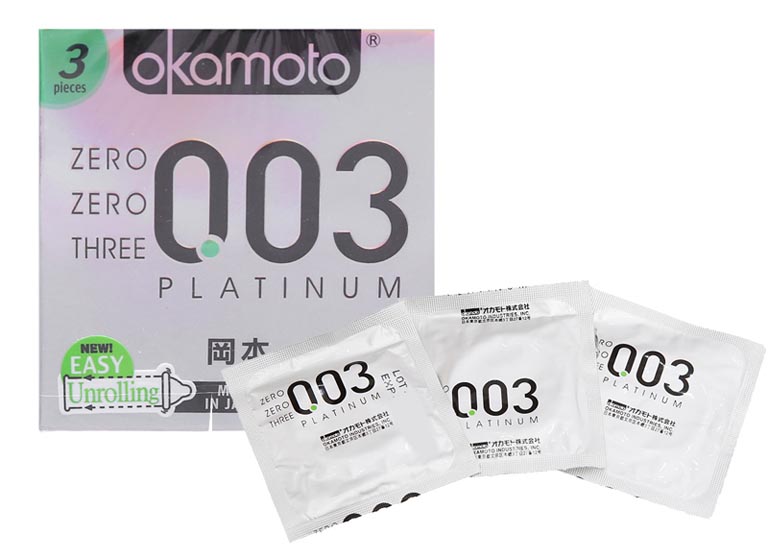 Bao cao su giá rẻ Okamoto 0.03 Platinum