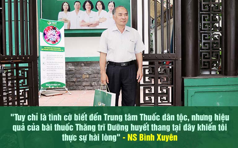 Nghệ sĩ Bình Xuyên điều trị bệnh trĩ tại Trung tâm Thuốc dân tộc đã khỏi bệnh sau 3 tháng