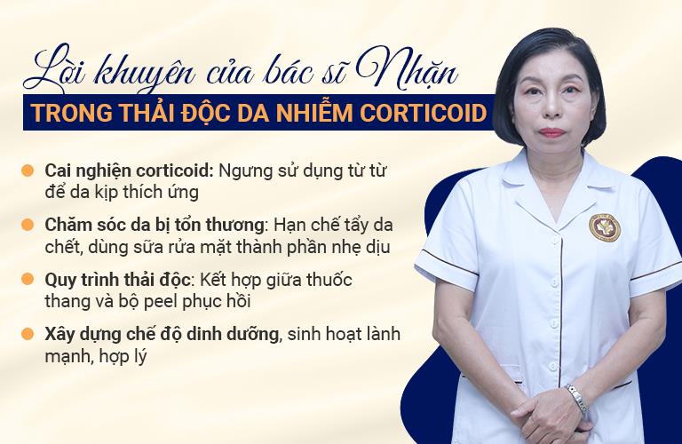 Lời khuyên của bác sĩ Nhặn trong thải độc da nhiễm Corticoid