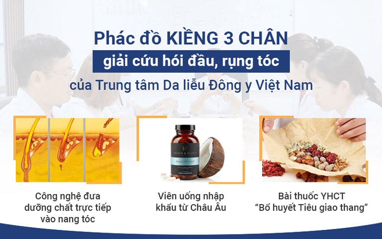 Phác đồ điều trị rụng tóc toàn diện của Trung tâm Da liễu Đông y Việt Nam 