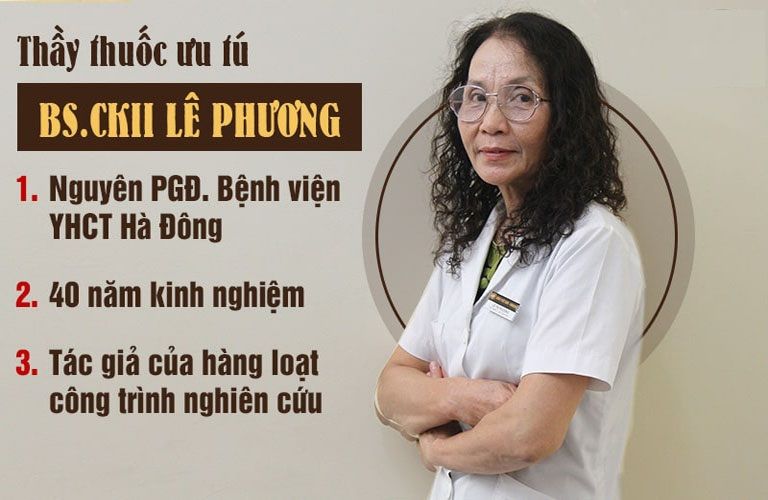 Thầy thuốc ưu tú, Bác sĩ CKII Lê Thị Phương – Giám đốc chuyên môn Bệnh viện YHCT Đa khoa Quân dân 102 (tiền thân là Trung tâm Thừa kế và Ứng dụng Đông y Việt Nam)