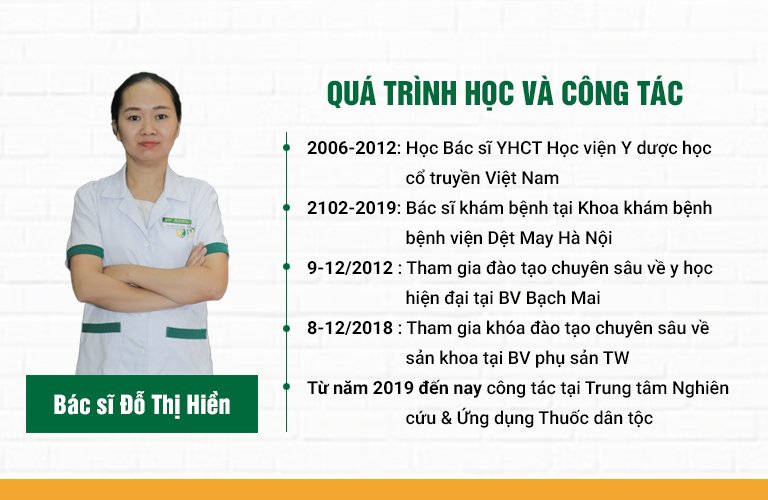 Quá trình học tập và công tác của bác sĩ Hiền