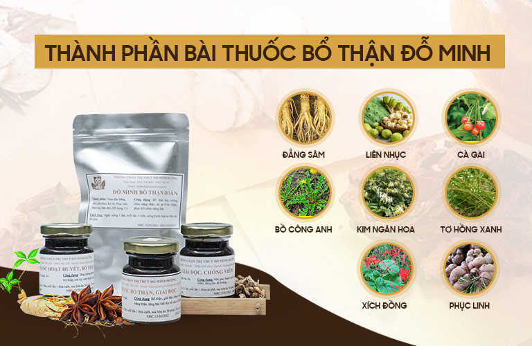 Thành phần trong bài thuốc Bổ Thận Đỗ Minh