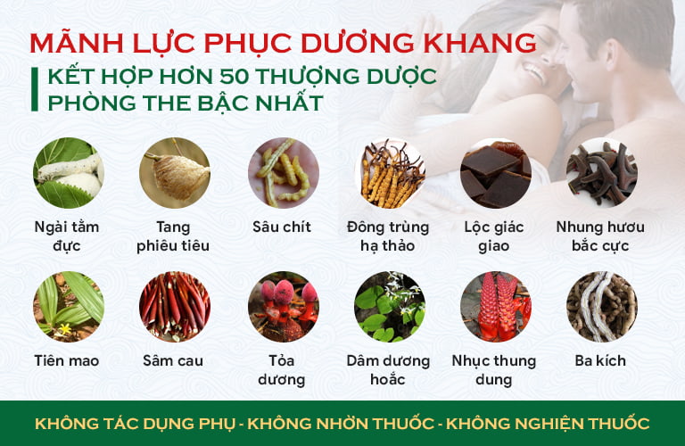 Bảng thành phần bài thuốc với những dược liệu VÀNG cho quý ông