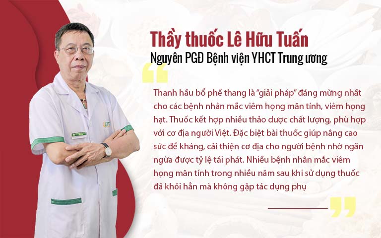 Bác sĩ Lê Hữu Tuấn nhận xét về bài thuốc Thanh Hầu bổ phế thang