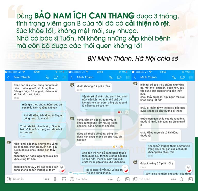 Bệnh nhân phản hồi về sự hiệu quả của bài thuốc