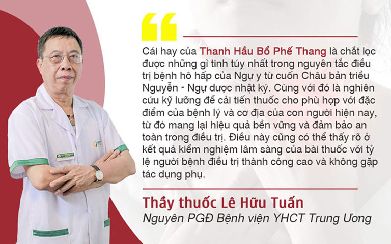 Đánh giá của TTUT Lê Hữu Tuấn về bài thuốc Thanh hầu bổ phế thang