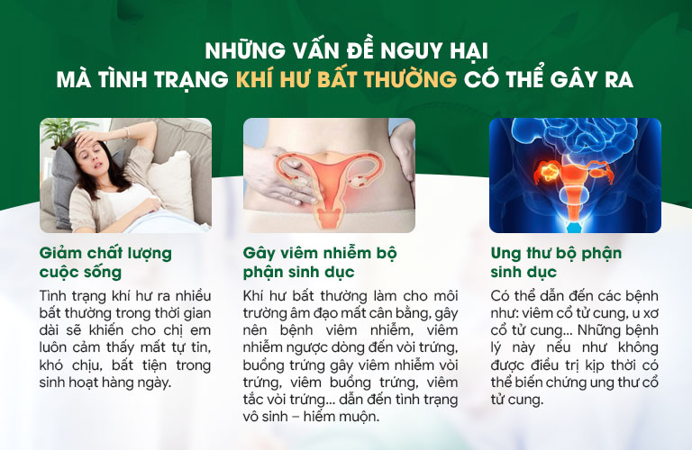 Khí hư bất thường gây ra một số ảnh hưởng nhất định tới sức khỏe, đời sống của người bệnh