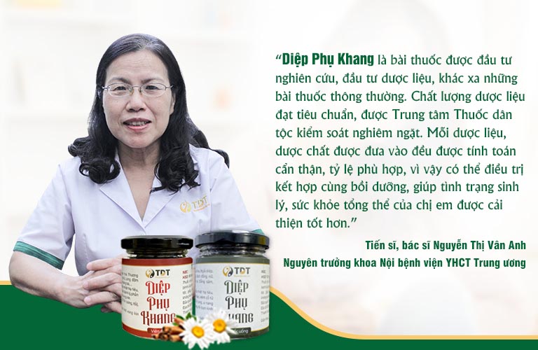 Bác sĩ Vân Anh chia sẻ nhận định về tính an toàn của bài thuốc Diệp Phụ Khang tăng cường sinh lý nữ