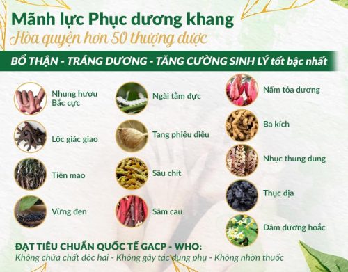 Bảng thành phần hòa quyện hơn 50 thảo dược quý hiếm