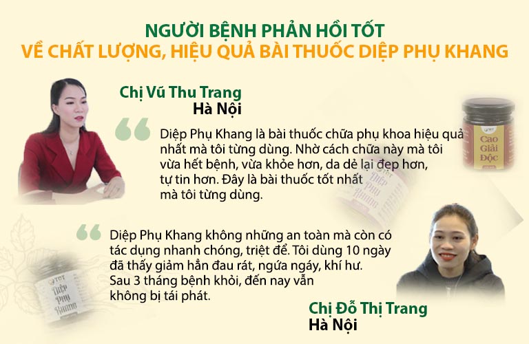 Bệnh nhân chia sẻ về hiệu quả áp dụng Diệp Phụ Khang chữa phụ khoa