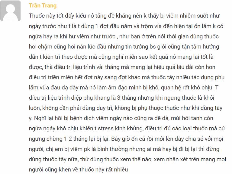 Review về Diệp Phụ Khang từ chị em trên mạng xã hội