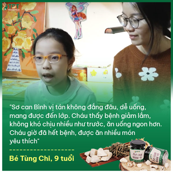 Bé Tùng chi chia sẻ về hiệu quả bài thuốc