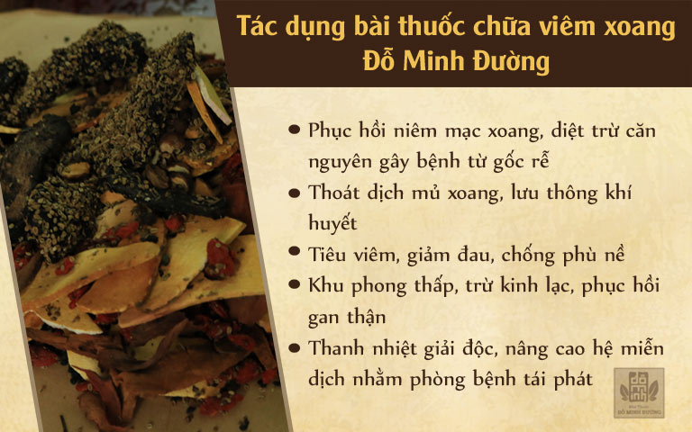 Tác dụng bài thuốc Viêm Xoang Mũi Đỗ Minh Đường Tác dụng bài thuốc Viêm Xoang Mũi Đỗ Minh Đường