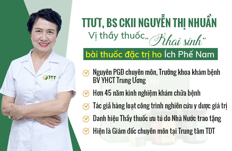 Chủ nhiệm đề tài TTUT, Bác sĩ Nguyễn Thị Nhuần