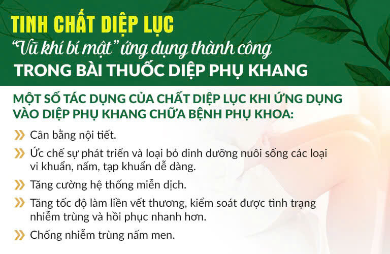 Tinh chất diệp lục và những công dụng vượt trội trong điều trị bệnh phụ khoa