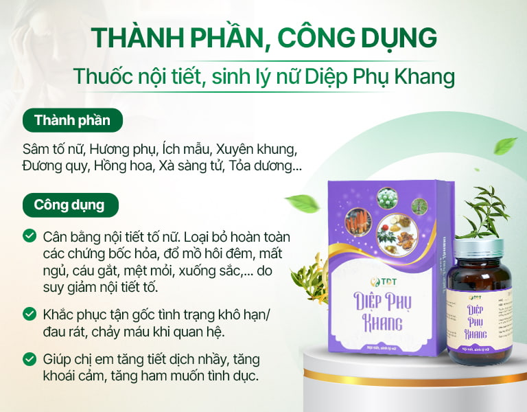 Thành phần, công dụng bài thuốc Diệp Phụ Khang