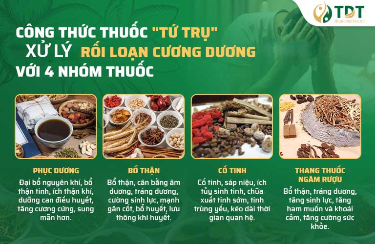 Mãnh lực Phục dương khang chữa rối loạn cương dương theo cơ chế tứ trụ