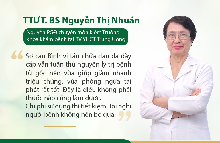 Sơ can Bình vị tán được giới chuyên môn đánh giá cao