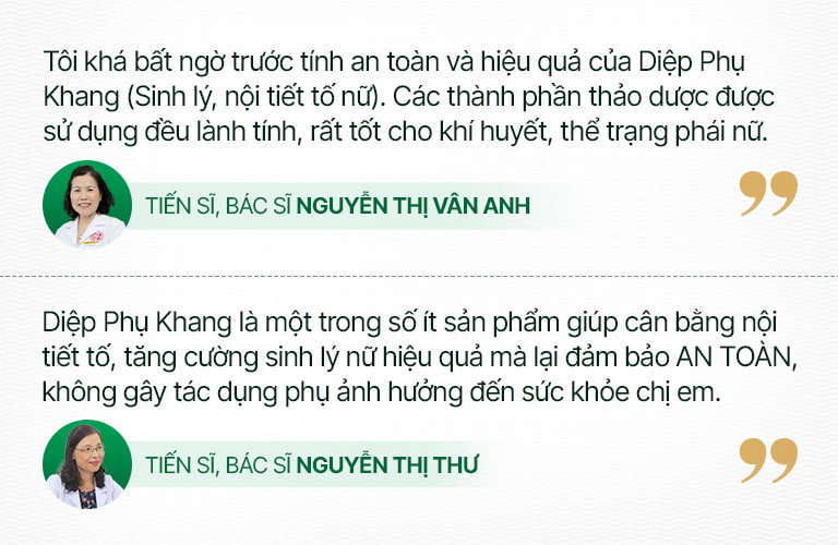 Chuyên gia đánh giá Diệp Phụ Khang nội tiết, sinh lý nữ