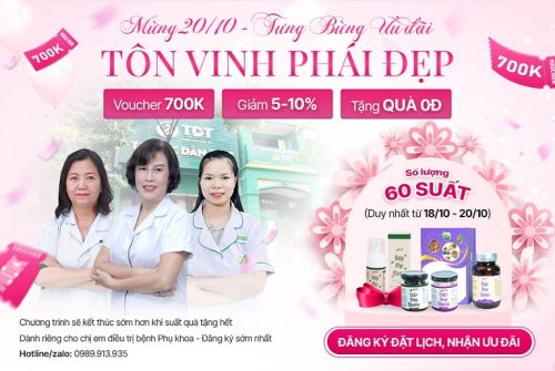 Chương trình ưu đãi khám chữa bệnh phụ khoa dịp 20/10