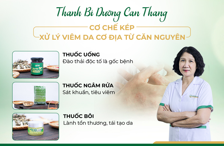 Thanh bì Dưỡng can thang kết hợp 3 nhóm thuốc