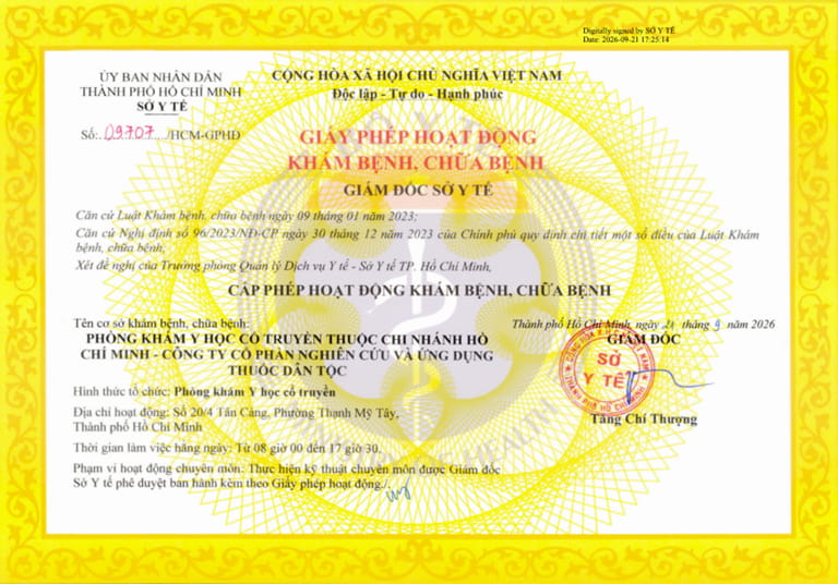 Giấy phép hoạt động của Trung tâm tại cơ sở mới Giấy phép hoạt động của Trung tâm tại cơ sở mới